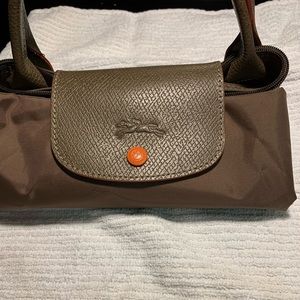Large Longchamp LePliage Club bag, olive green